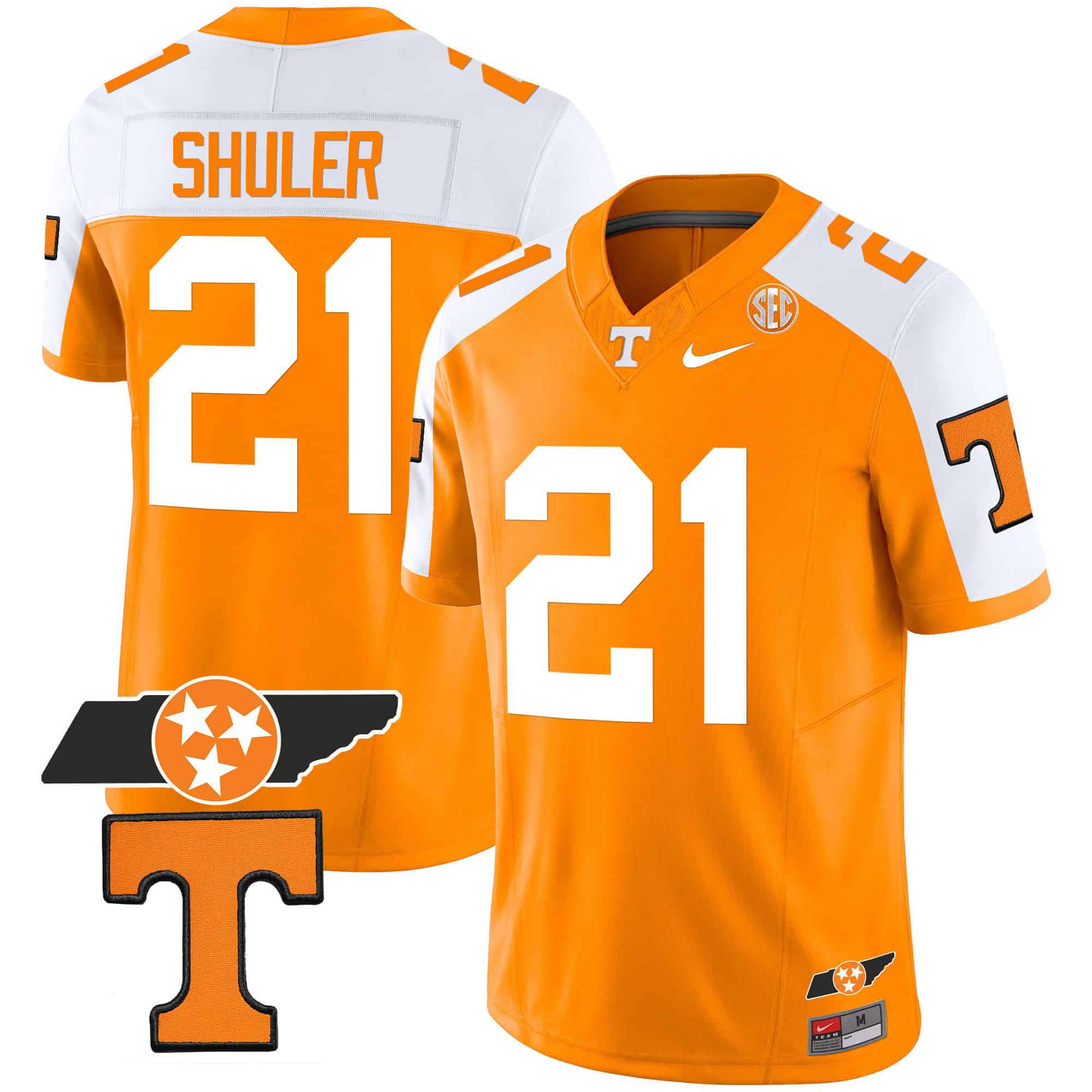 Men Tennessee Volunteers #21 Shuler Orange 2024 Nike Checkerboard & Alternate NCAA Jersey style 1